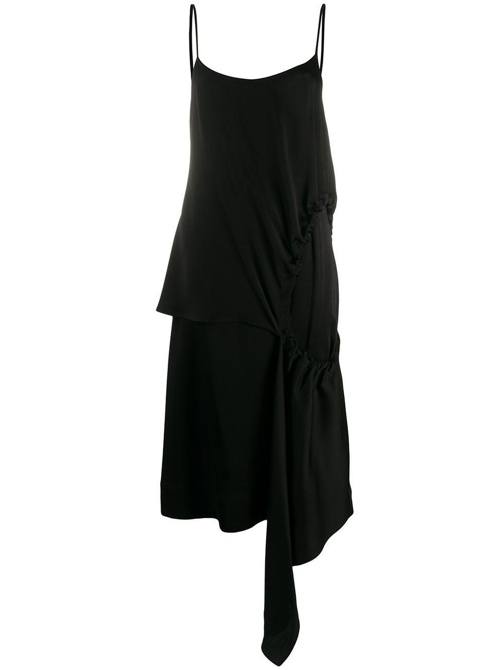 gathered hole asymmetric dress by COLVILLE