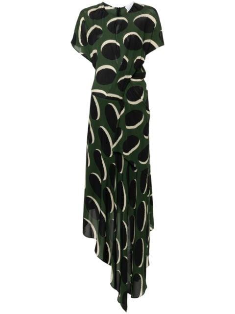 graphic-print draped midi dress by COLVILLE