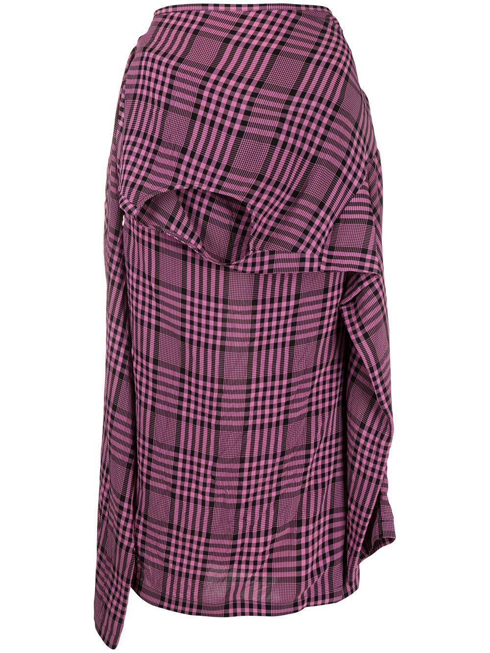 plaid asymmetric shirt-style skirt by COLVILLE