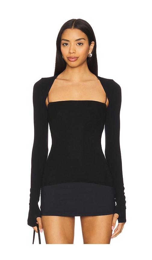 Commando Ballet Body Shrug With Thumbholes in Black by COMMANDO
