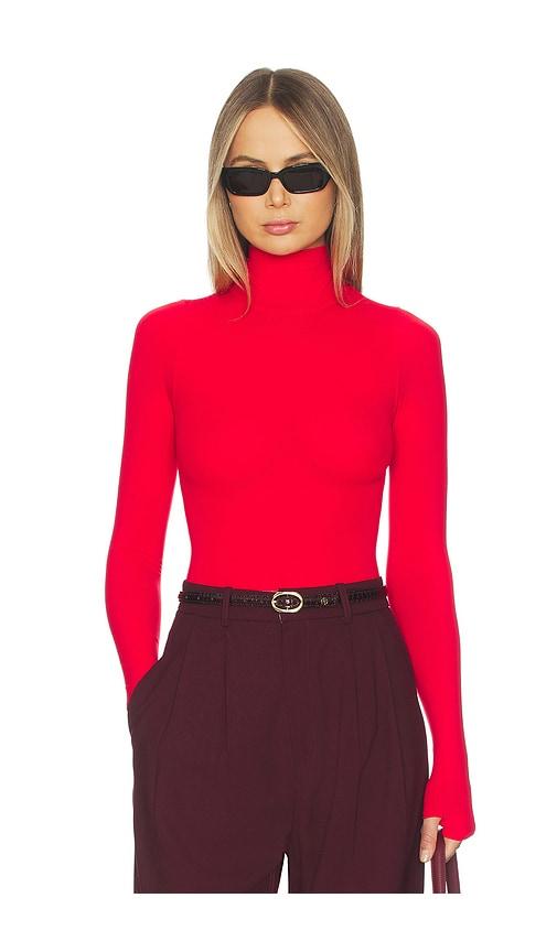 Commando Ballet Body Turtleneck Bodysuit in Red by COMMANDO