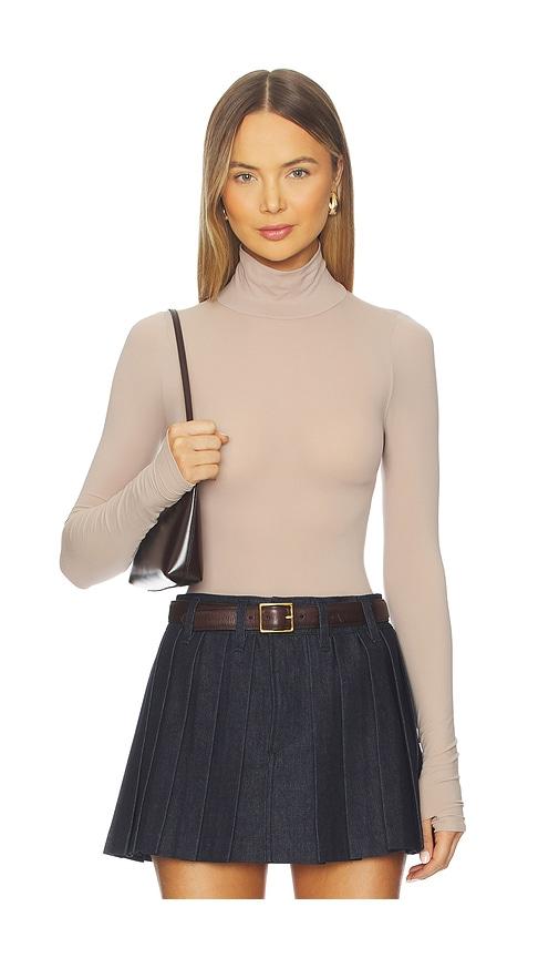 Commando Ballet Turtleneck Bodysuit With Thumbholes in Nude by COMMANDO