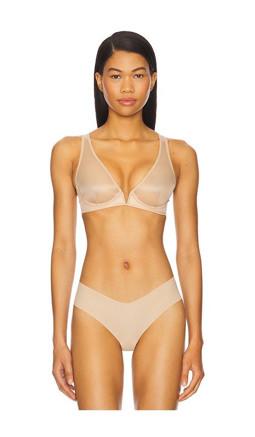 Commando Chic Mesh Plunge Underwire Bra in Nude by COMMANDO