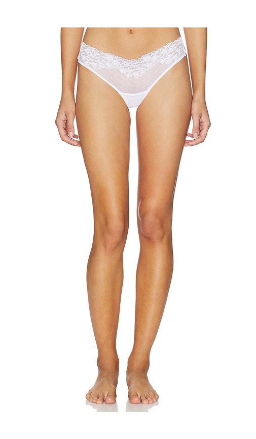 Commando Double Take Lace Thong in White by COMMANDO