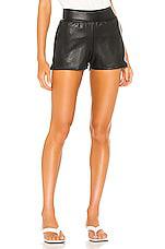 Commando Faux Leather Jogger Short in Black by COMMANDO