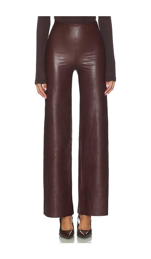 Commando Faux Leather Wide Leg Pant in Burgundy by COMMANDO