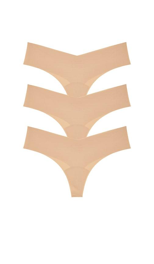 Commando Invisible Rib Thong 3-pack in Nude by COMMANDO