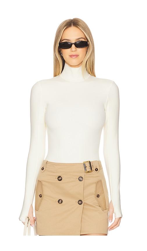 Commando Neoprene Turtleneck Bodysuit in Ivory by COMMANDO