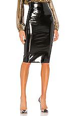 Commando Patent Midi Skirt in Black by COMMANDO