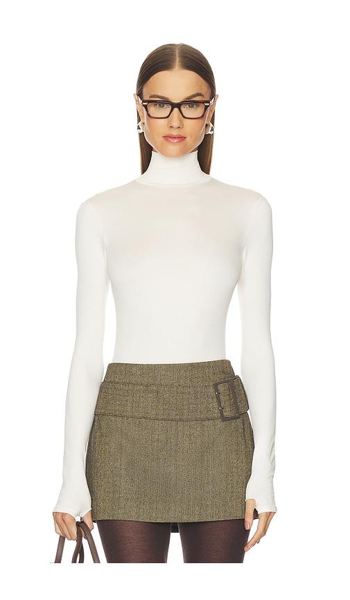 Commando Prima Ballet Turtleneck Bodysuit in Cream by COMMANDO