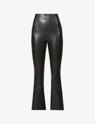 Cropped flared high-rise faux-leather trousers by COMMANDO