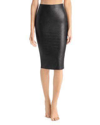Faux Leather Midi Skirt by COMMANDO