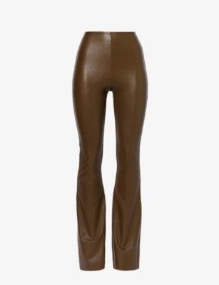 Flared high-rise faux-leather leggings by COMMANDO