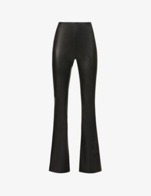 Flared mid-rise faux-leather leggings by COMMANDO