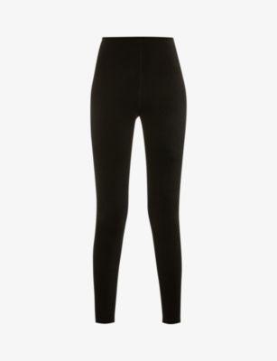 High-rise elasticated-waistband velvet leggings by COMMANDO