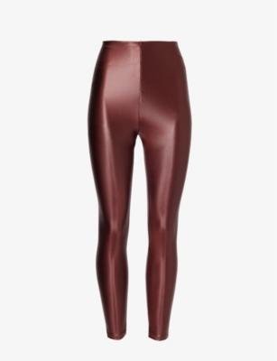 High-waisted faux-leather stretch-woven leggings by COMMANDO