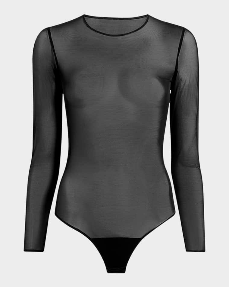 Long-Sleeve Mesh Bodysuit by COMMANDO