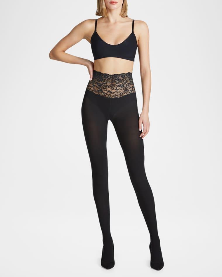 Sexy Ultimate Opaque Lace-Trim Tights by COMMANDO