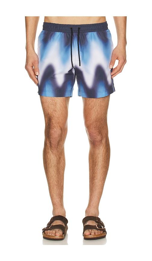 Commas Gradient Wave Classic Swim Short in Blue by COMMAS