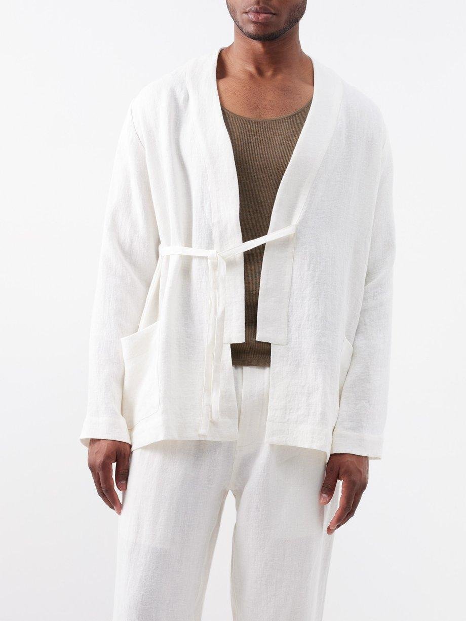 Wrap-around linen robe by COMMAS
