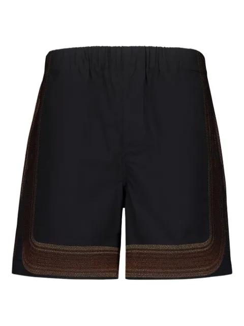 embroidered-detail elasticated-waistband shorts by COMMAS