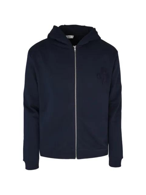 embroidered zip-up hoodie by COMMAS