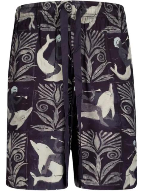 graphic-print shorts by COMMAS