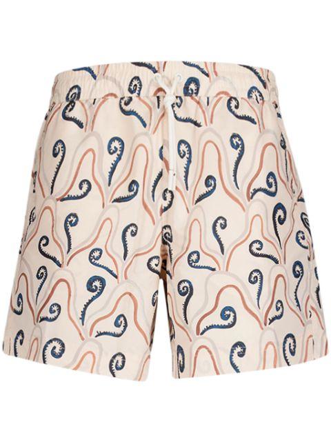 plant-print swim shorts by COMMAS