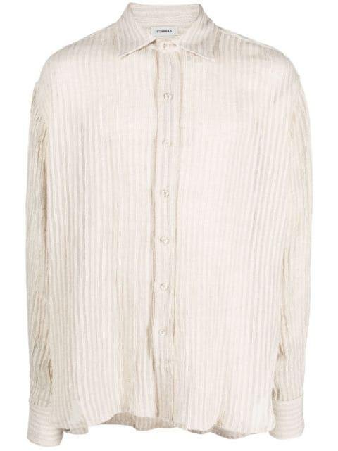 ribbed-detail long-sleeve shirt by COMMAS