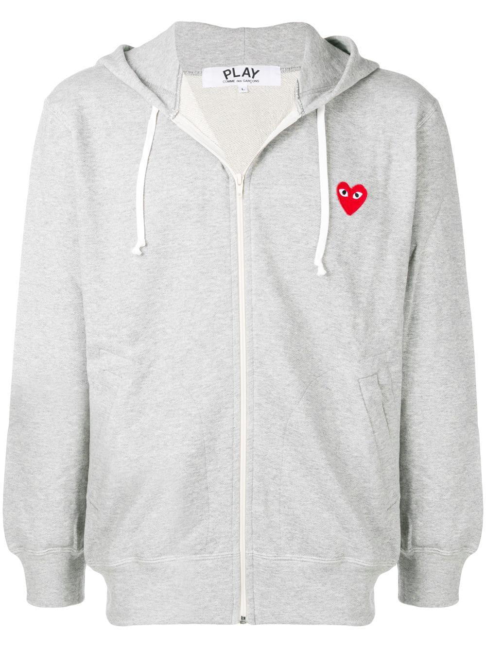 5 Heart-print cotton hoodie by COMME DES GARCONS