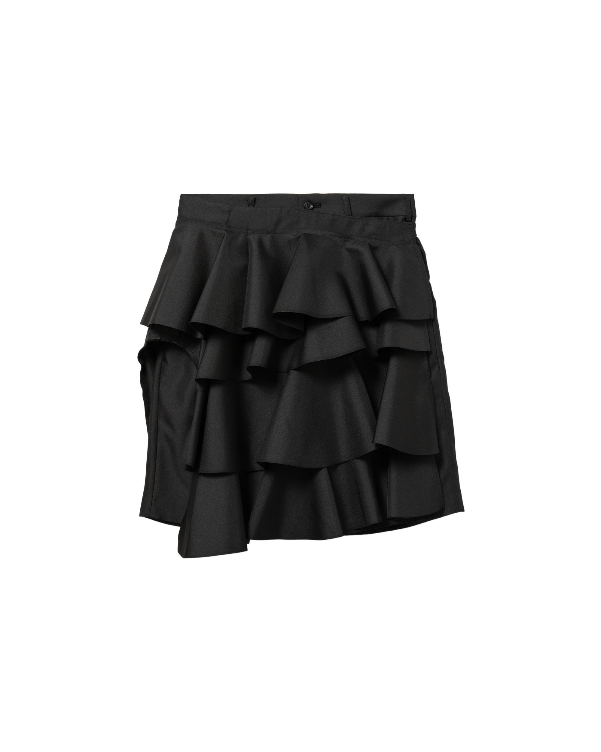 Asymmetric ruffle-panel tailored shorts by COMME DES GARCONS