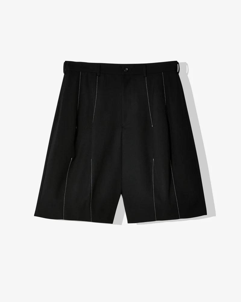BLACK Comme Des Garçons - Constrast Stitch Tailored Shorts - (1 Black/White) by COMME DES GARCONS