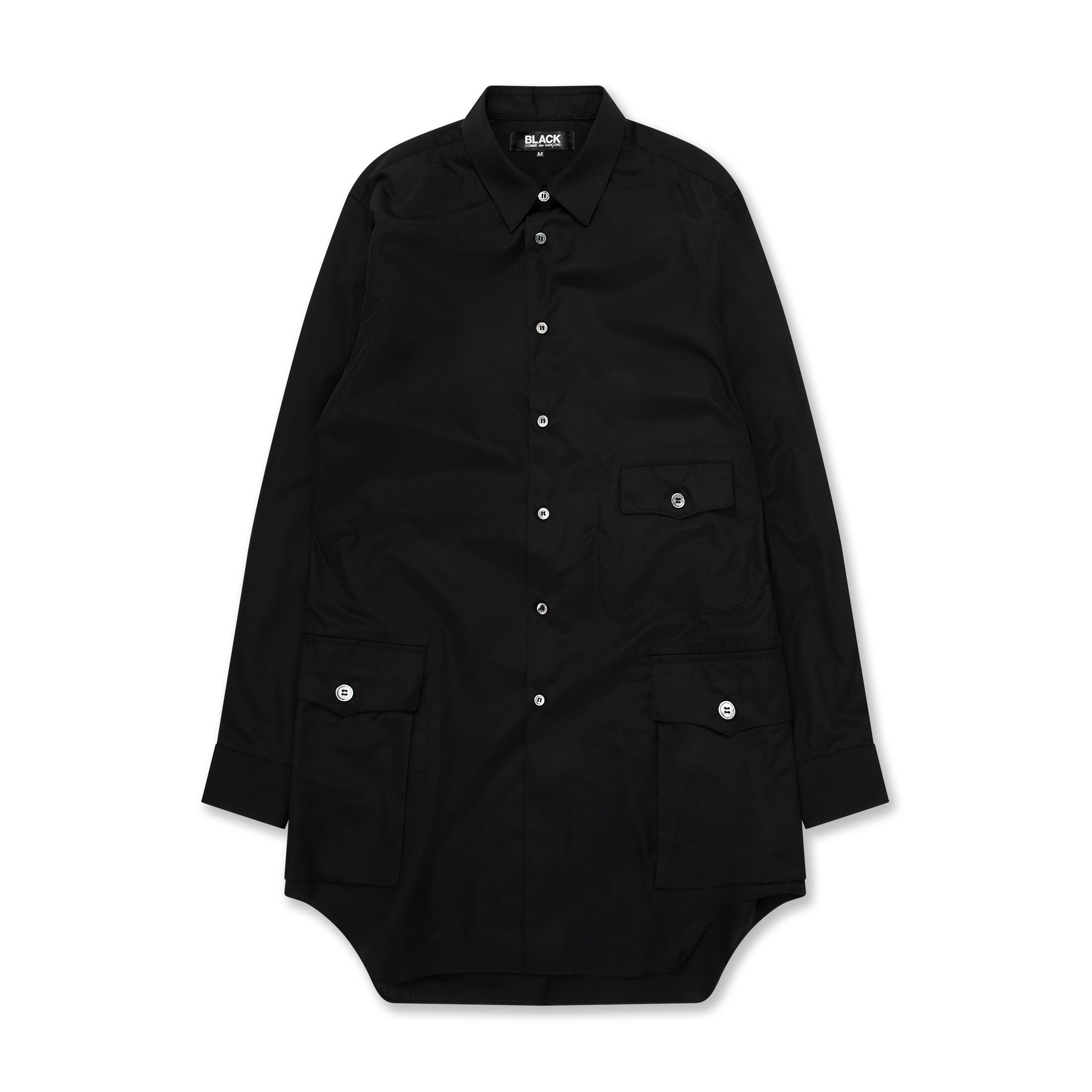 BLACK Comme des Garçons Shirt - Long Pocket Shirt - (Black) by COMME DES GARCONS