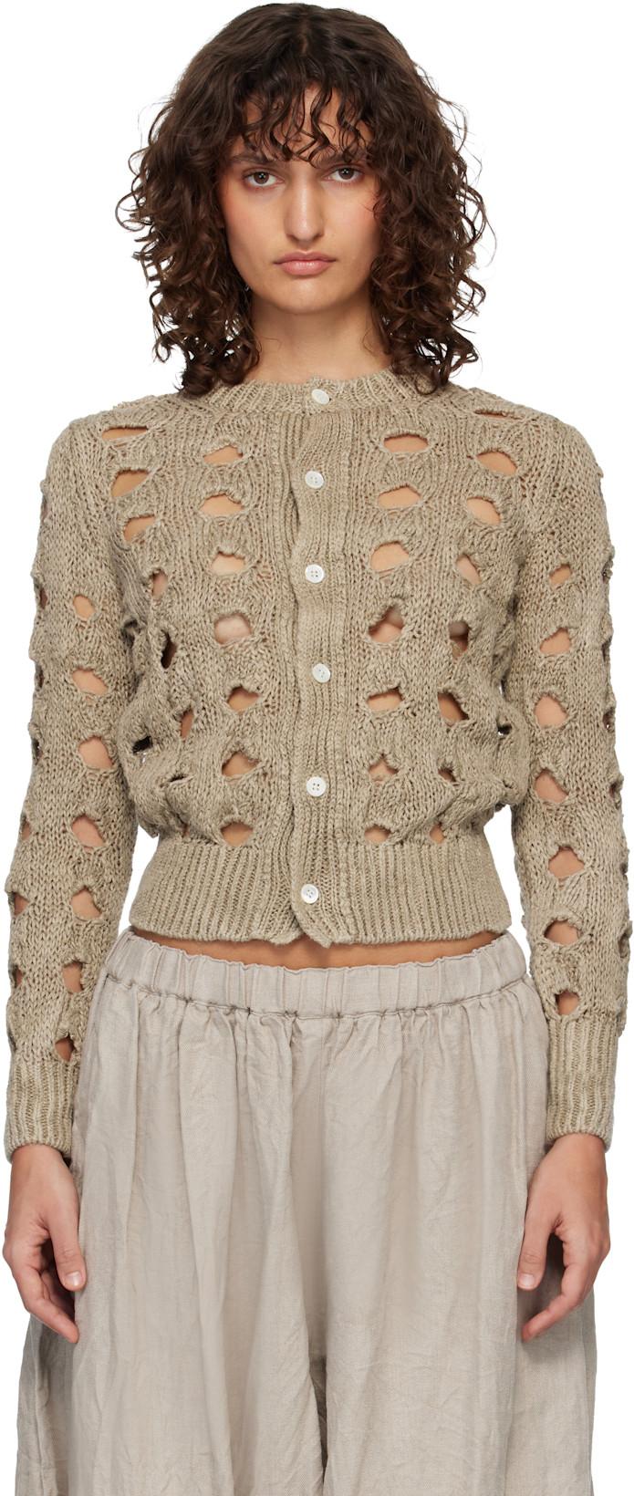 Beige Hemp Cardigan by COMME DES GARCONS
