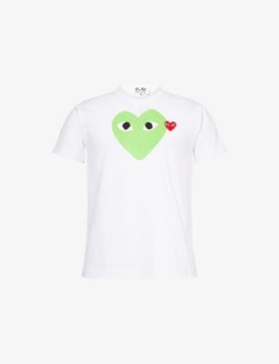 Big and Small Heart brand-appliqué cotton-jersey T-shirt by COMME DES GARCONS