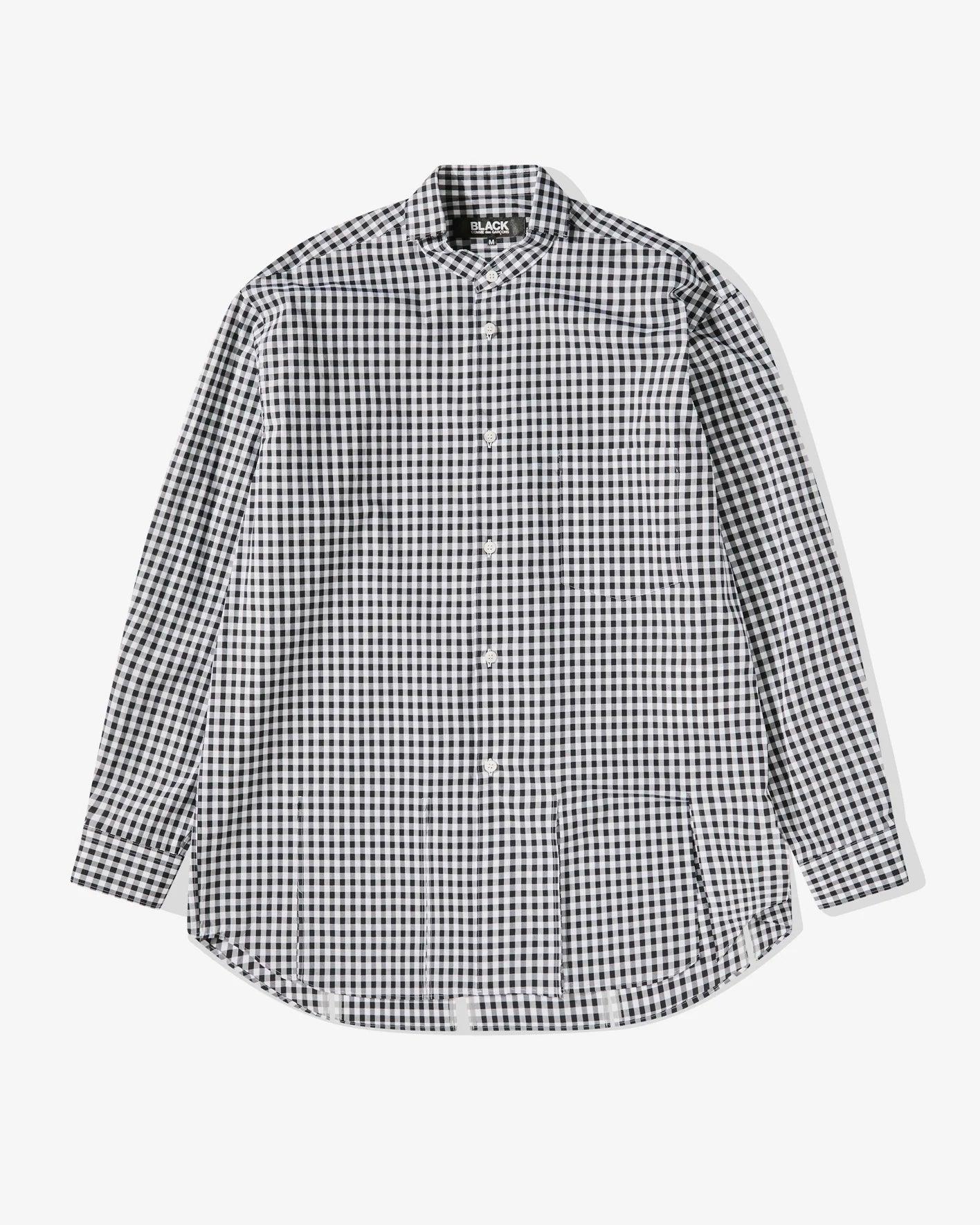 Black Comme Des Garçons - Gingham Check Shirt - (Black/White) by COMME DES GARCONS