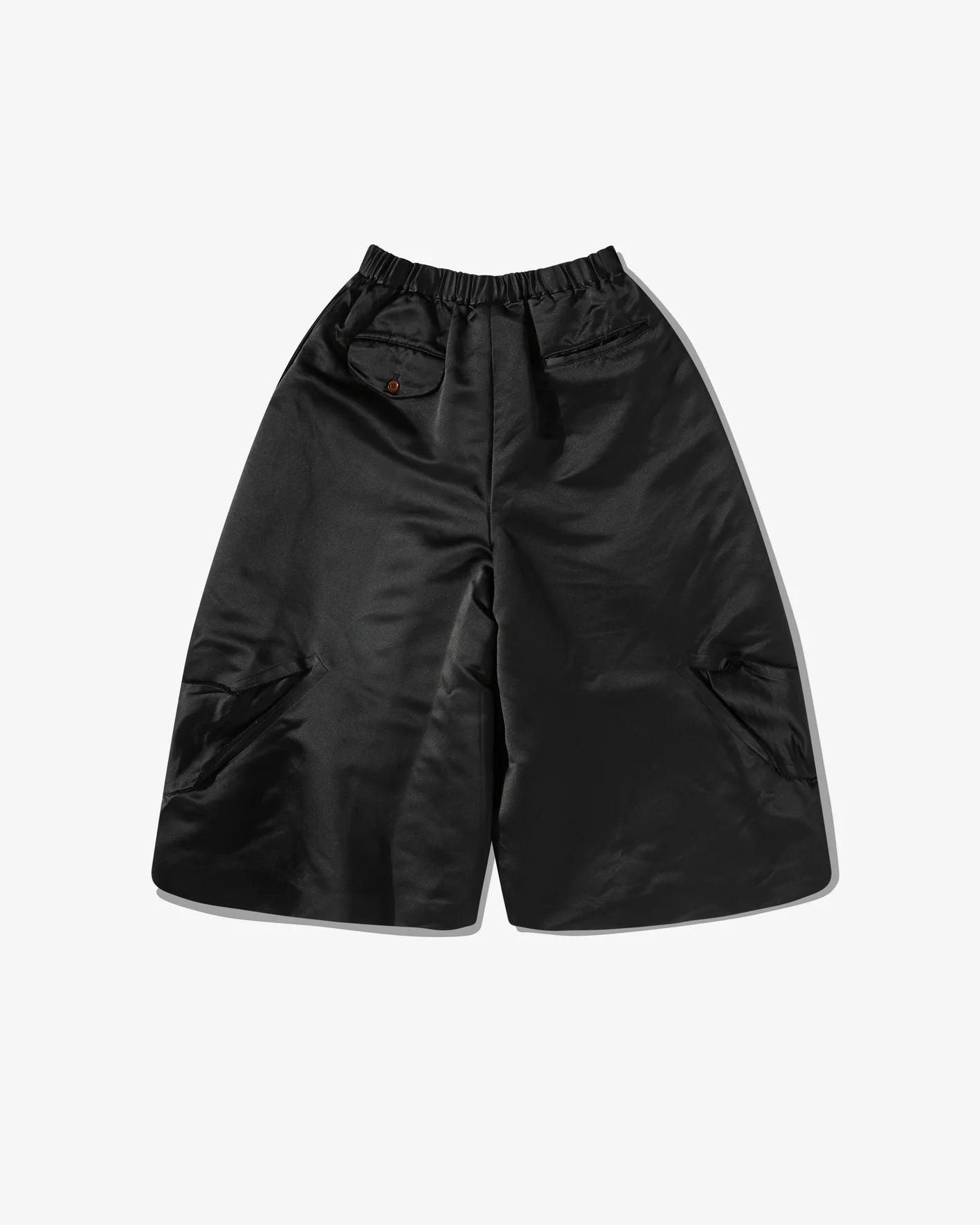 Black Comme Des Garçons - Polyester Satin Shorts - (Black) by COMME DES GARCONS