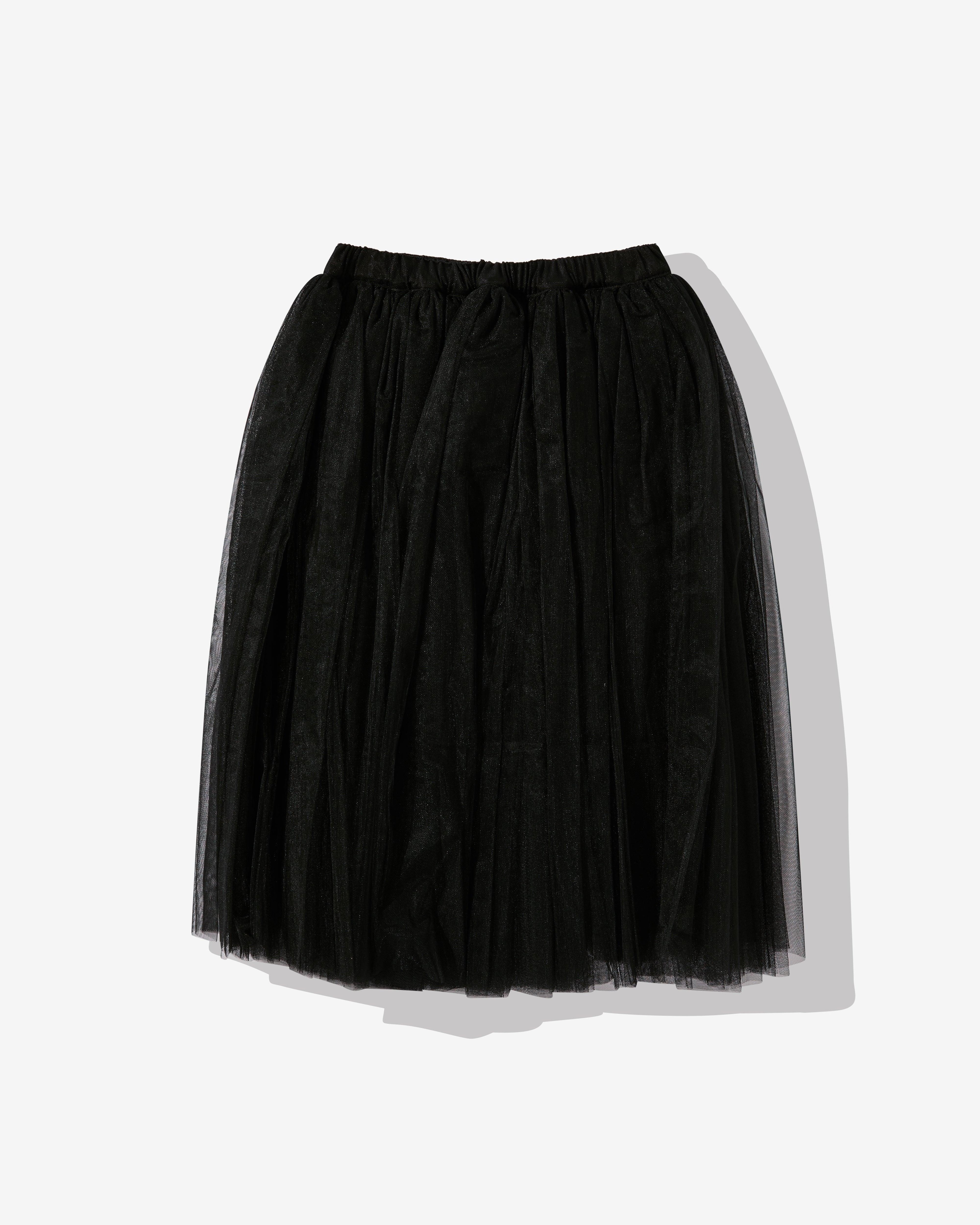 Black Comme Des Garçons - Tulle Mid Length Skirt - (Black) by COMME DES GARCONS