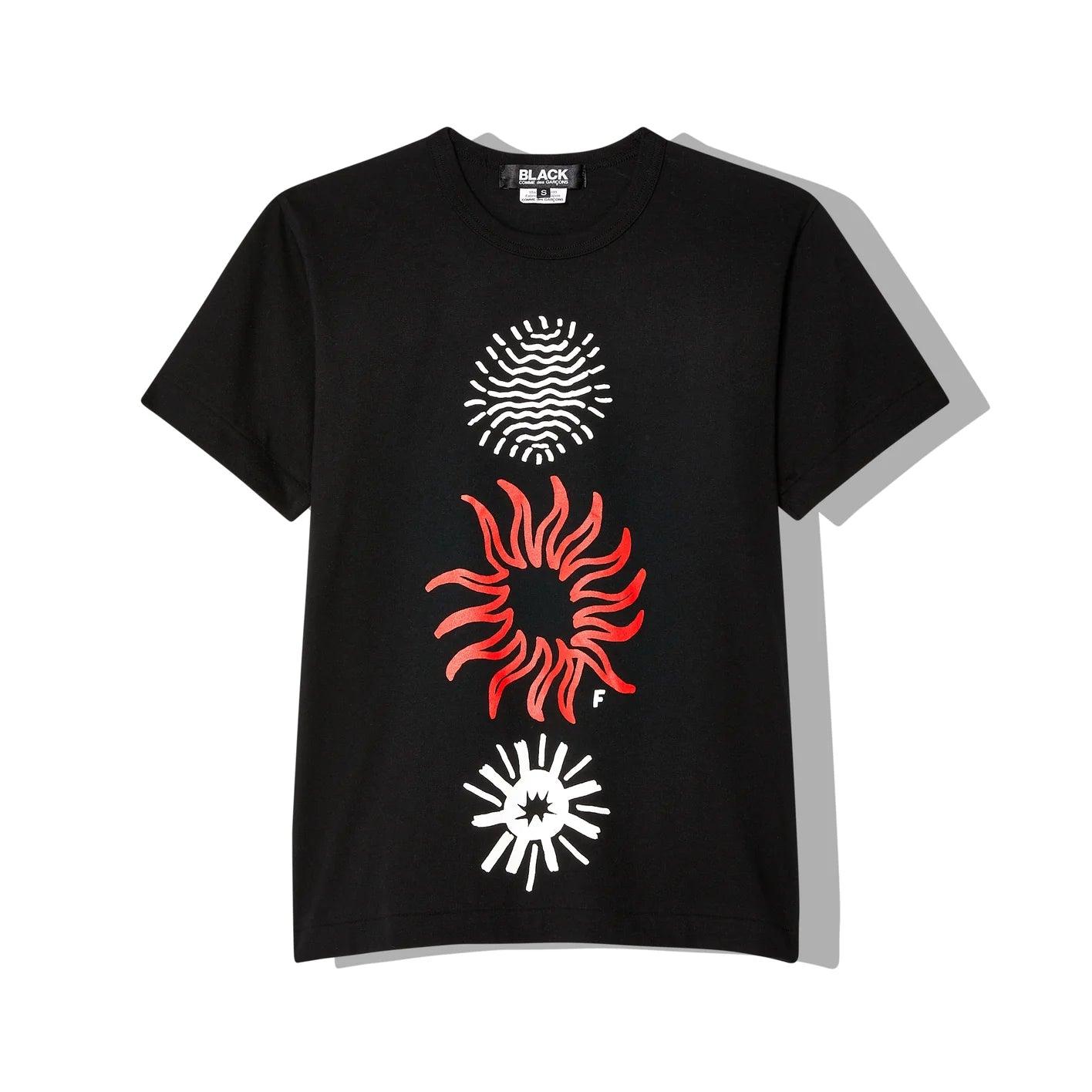 Black Comme Des Garçons - Vertical Graphic T-Shirt - (1 Black) by COMME DES GARCONS