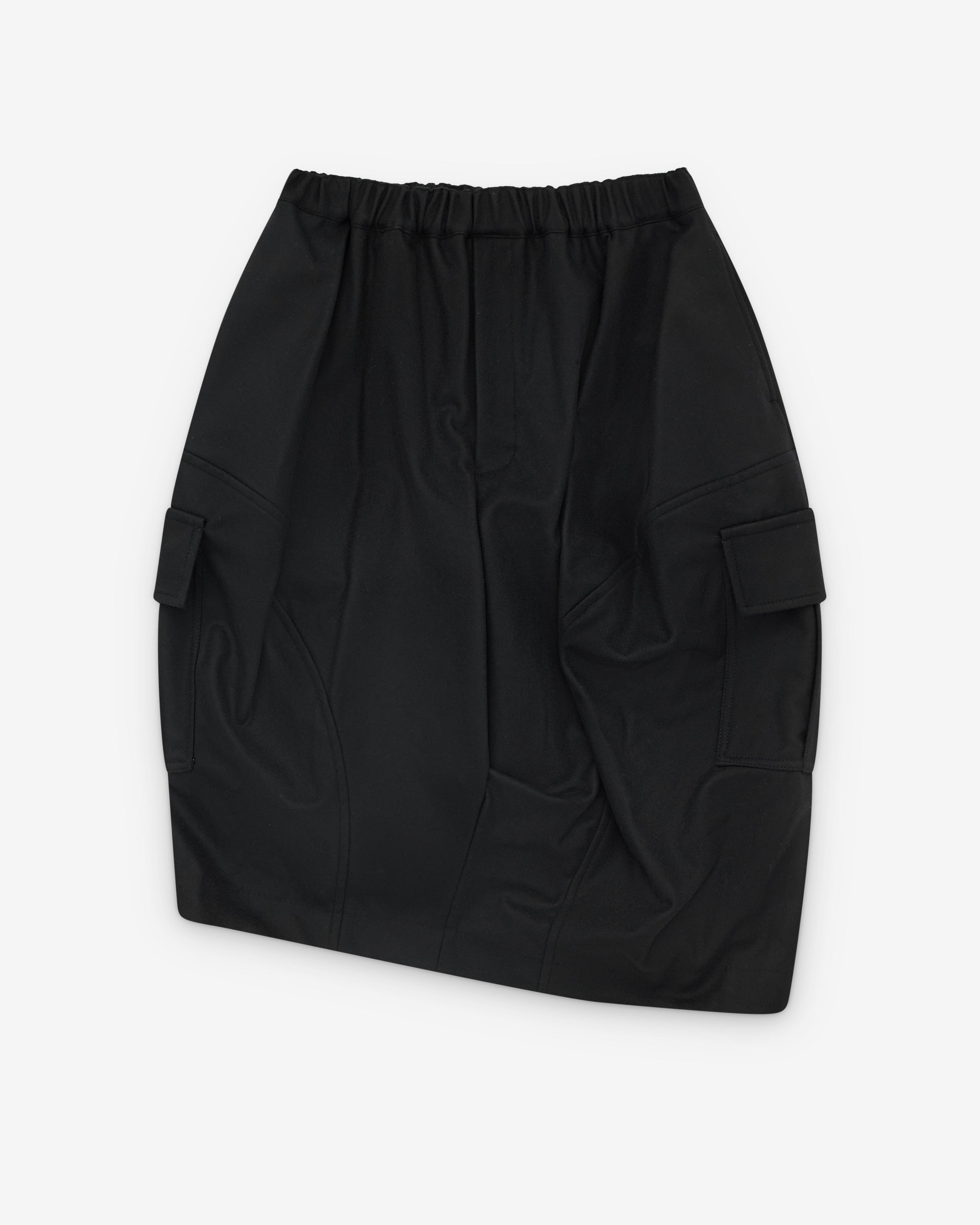 Black Comme des Garçons - Asymmetric Pocket Skirt - (Black) by COMME DES GARCONS