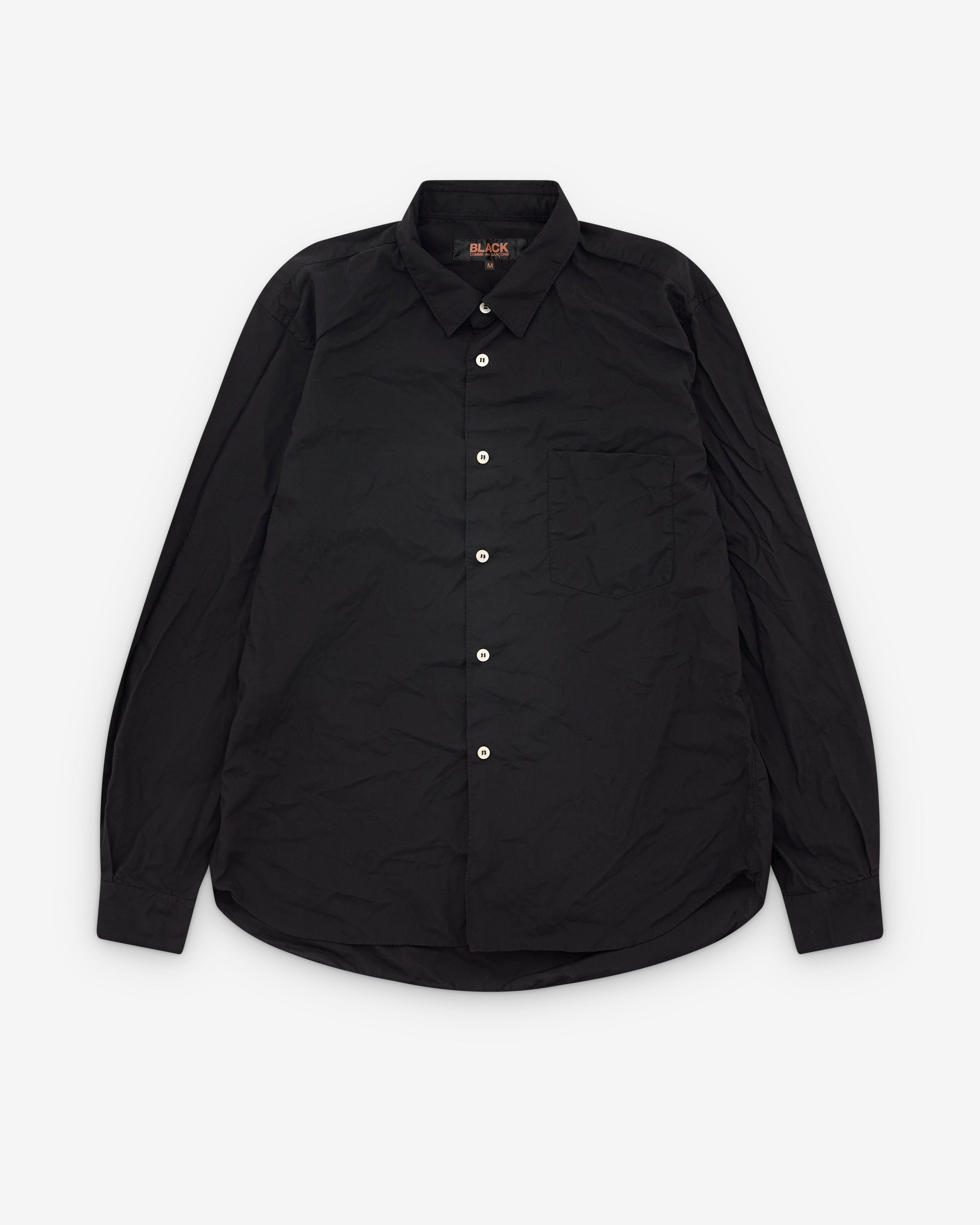 Black Comme des Garçons - Creased Shirt - (Black) by COMME DES GARCONS