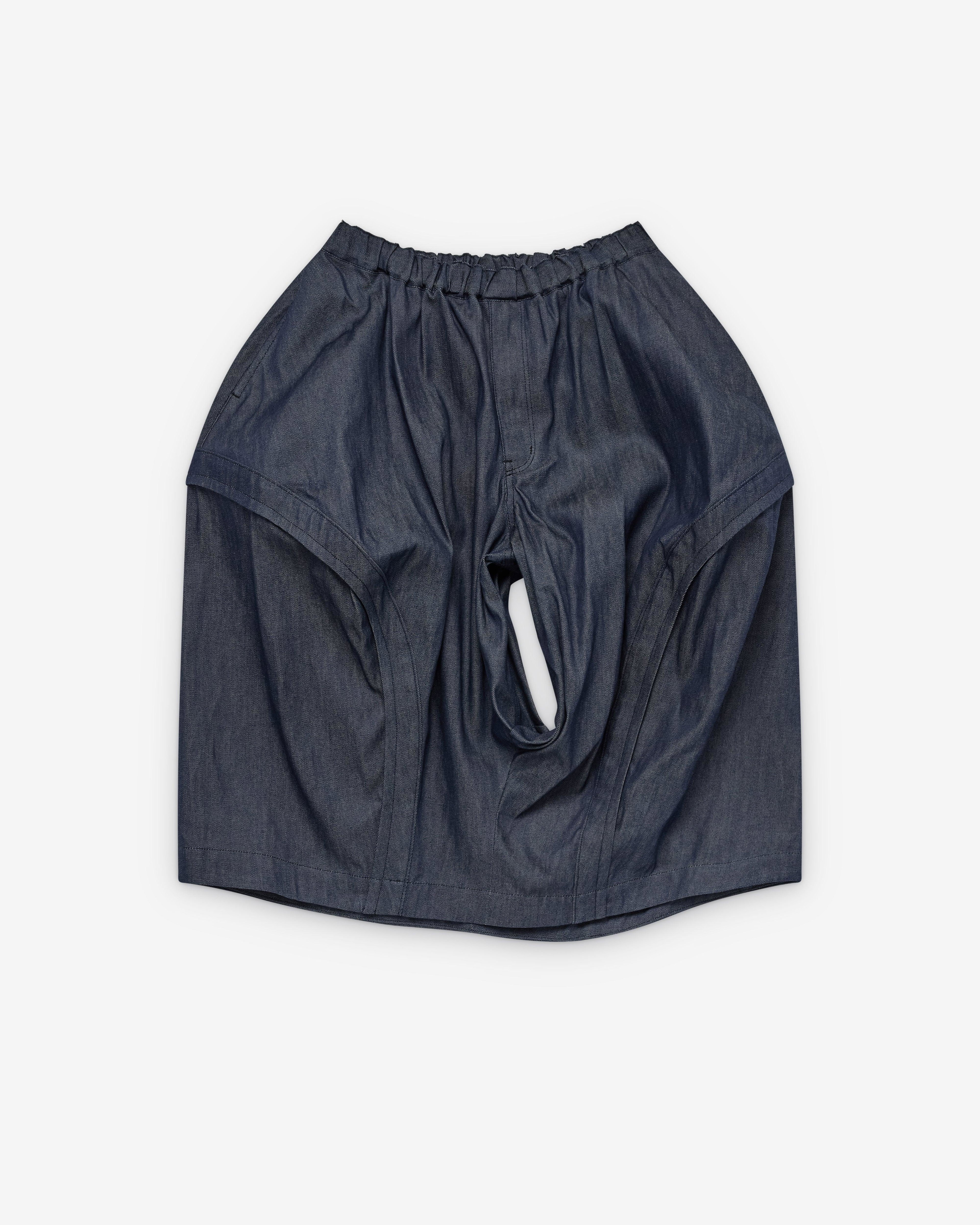Black Comme des Garçons - Denim Cut Out Trousers - (Indigo) by COMME DES GARCONS