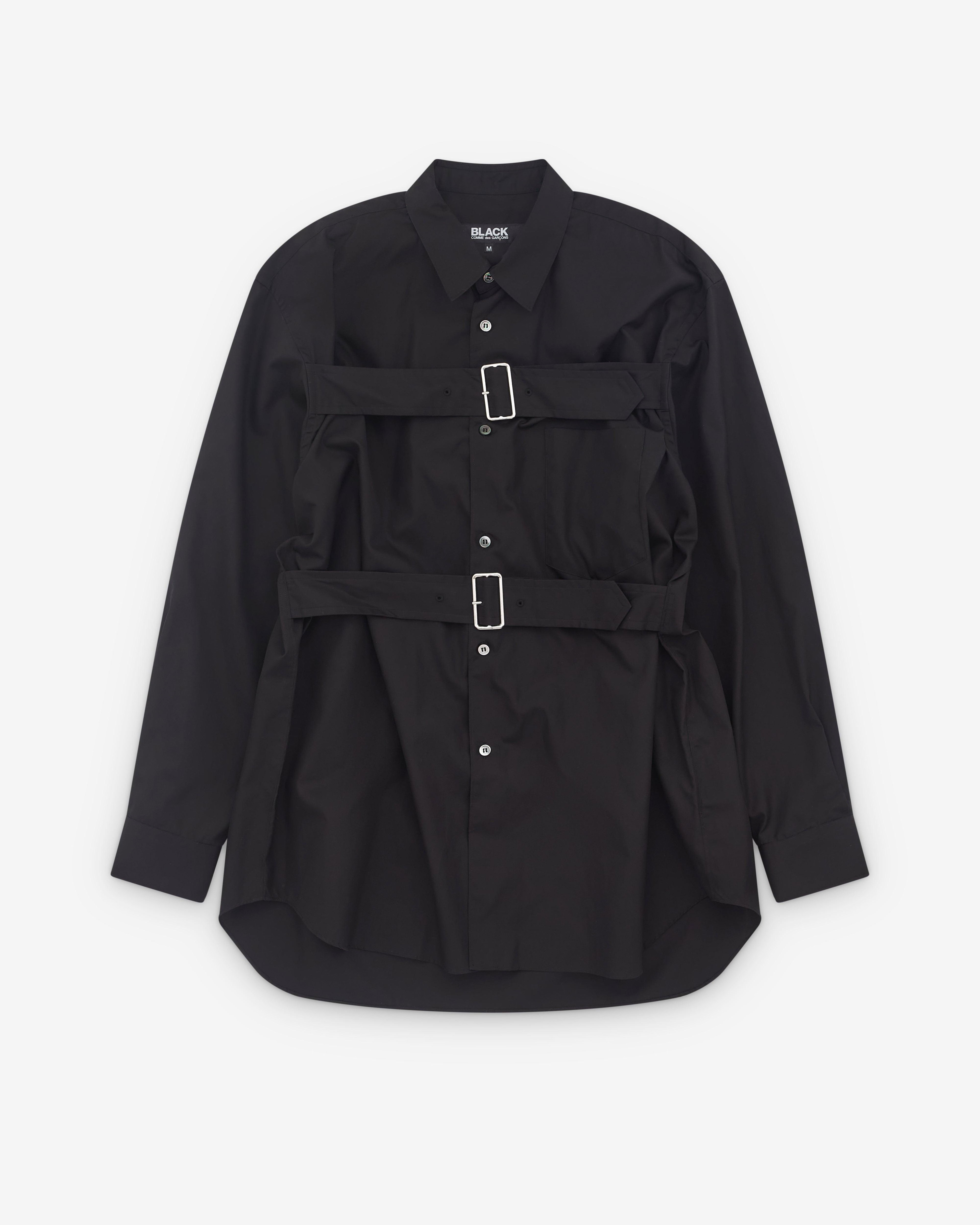 Black Comme des Garçons - Double Buckle Shirt - (Black) by COMME DES GARCONS