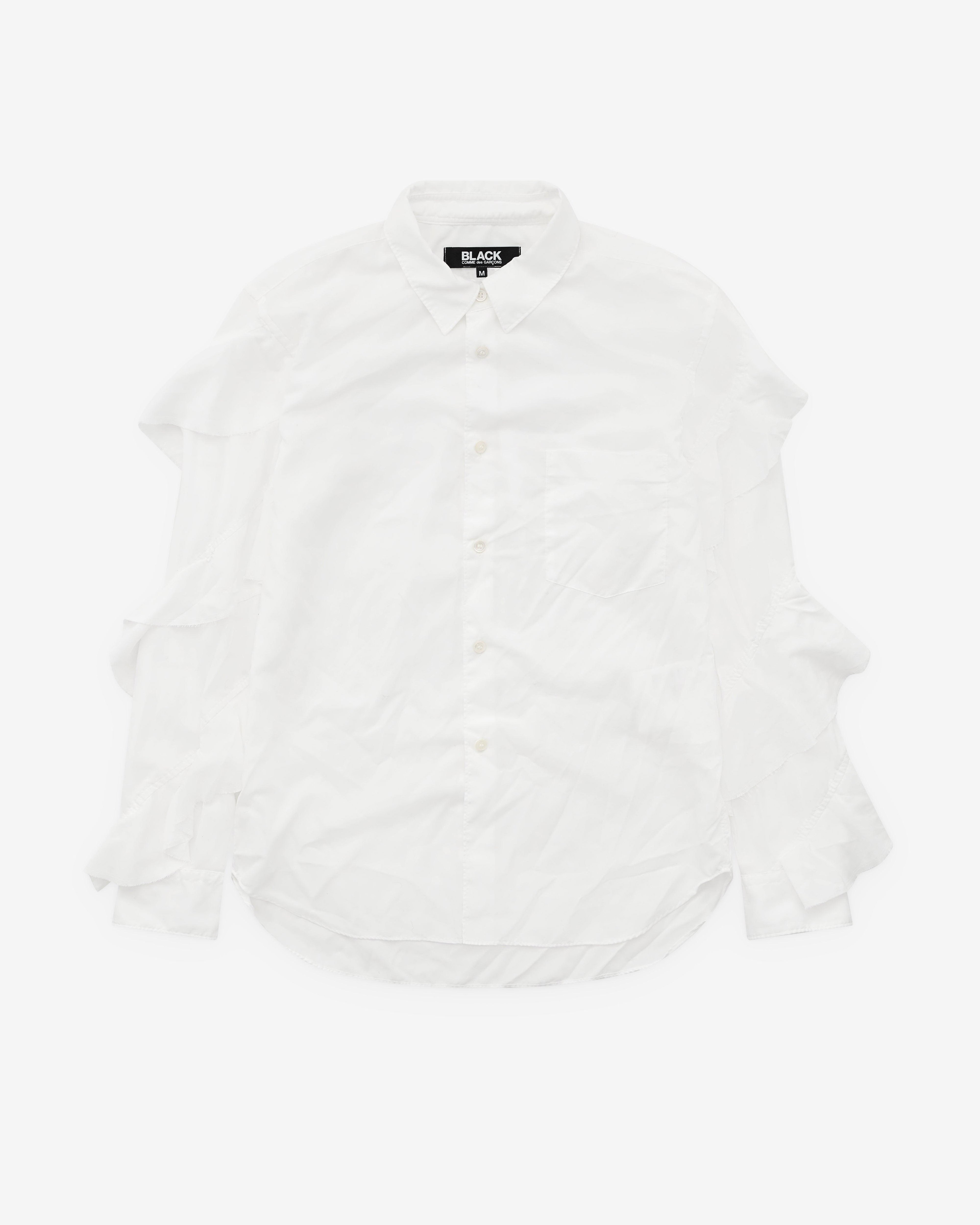 Black Comme des Garçons - Fill Sleeve Shirt - (White) by COMME DES GARCONS