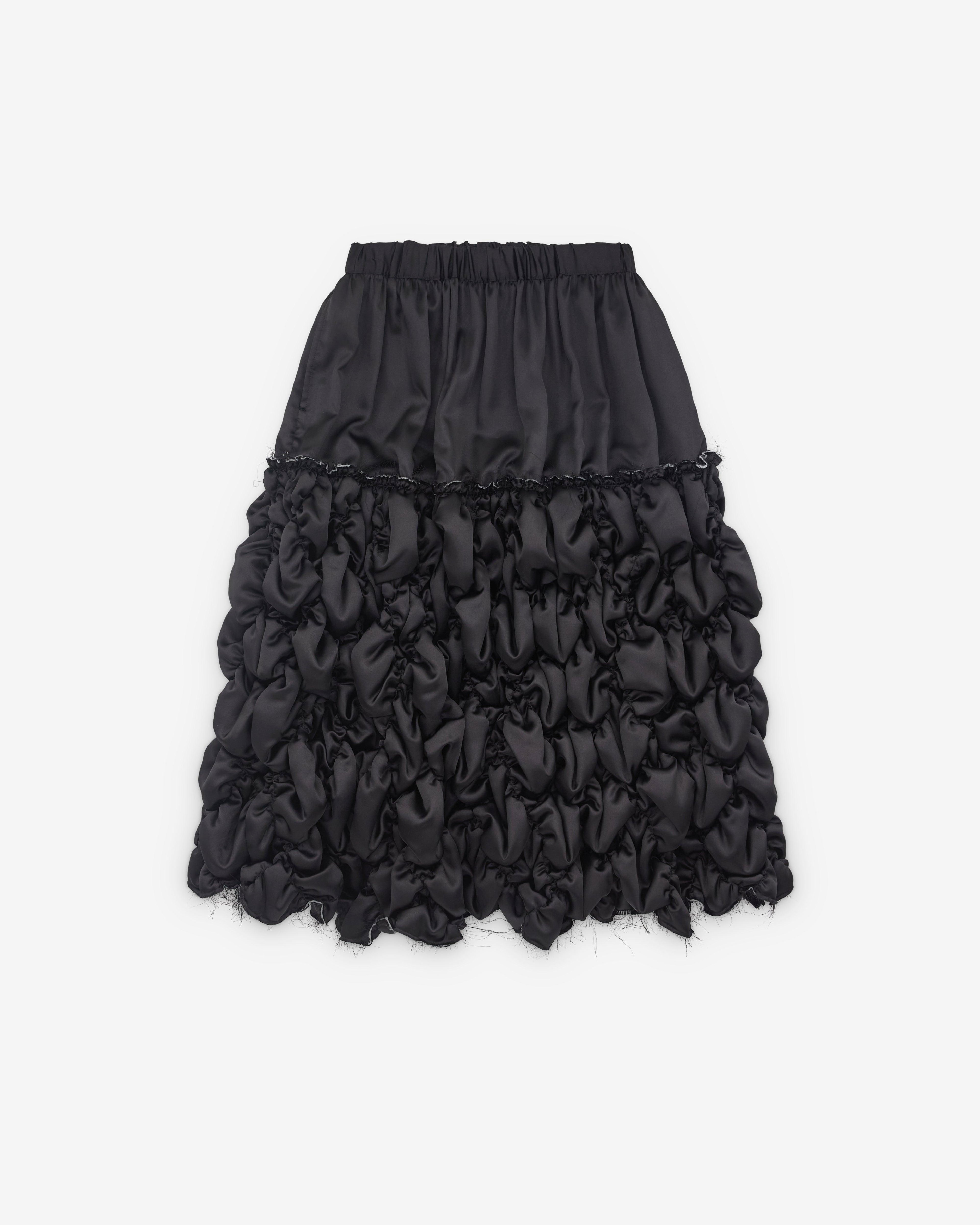 Black Comme des Garçons - Gathered Skirt - (Black) by COMME DES GARCONS
