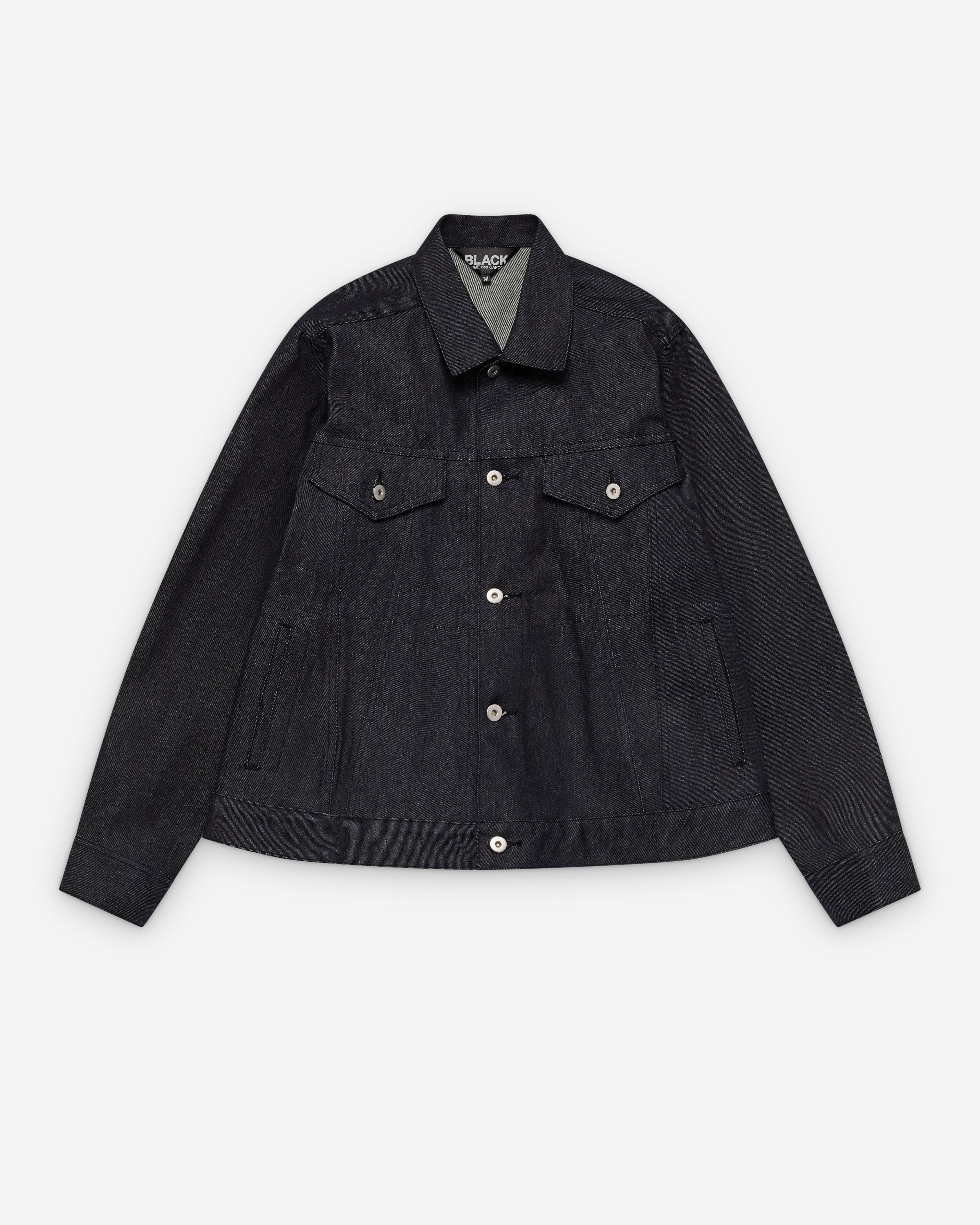 Black Comme des Garçons - Men's Button Up Jacket - (Indigo) by COMME DES GARCONS