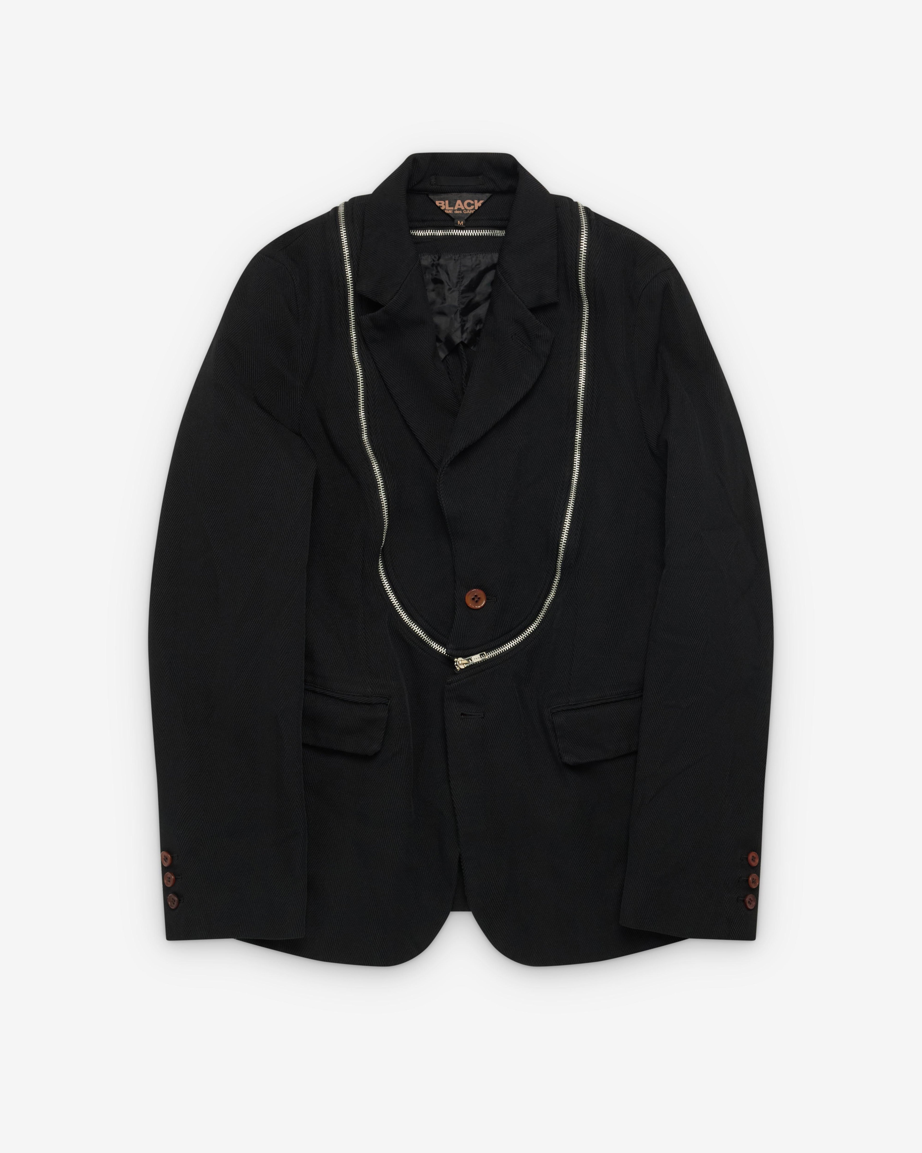 Black Comme des Garçons - Men's Collar Detail Blazer - (Black) by COMME DES GARCONS