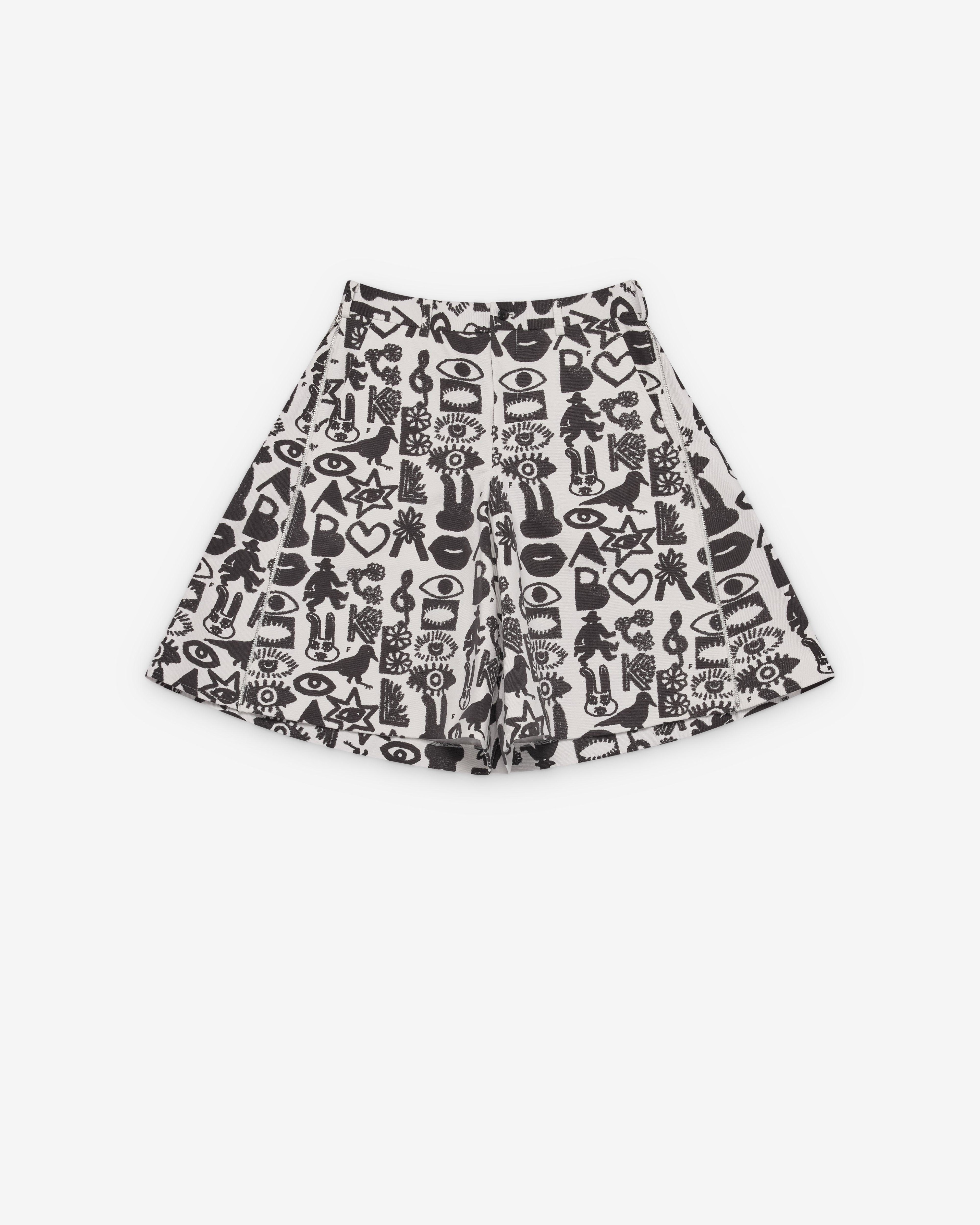 Black Comme des Garçons - Men's Printed Shorts - (Print) by COMME DES GARCONS