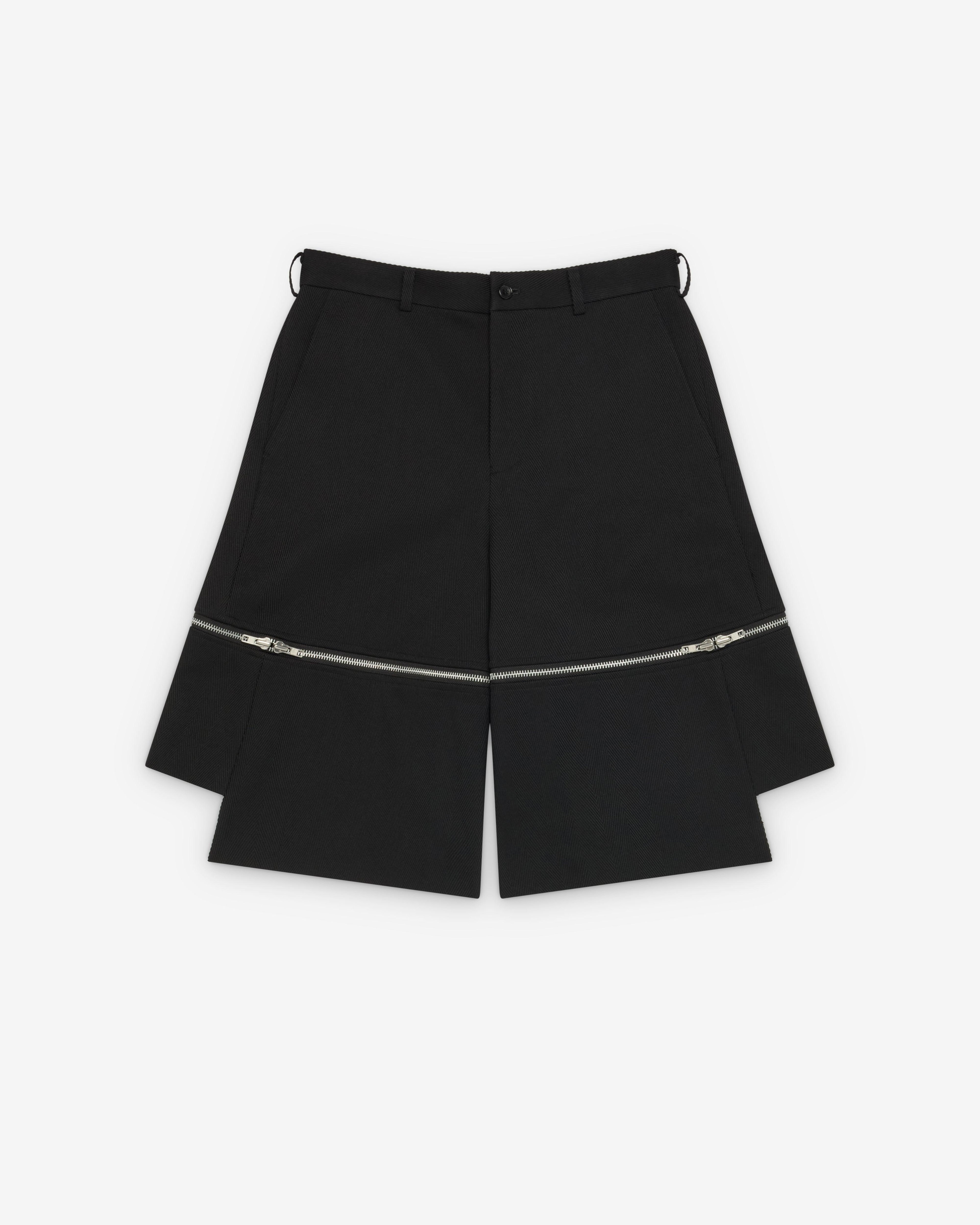 Black Comme des Garçons - Men's Tailored Zip Shorts - (Black) by COMME DES GARCONS