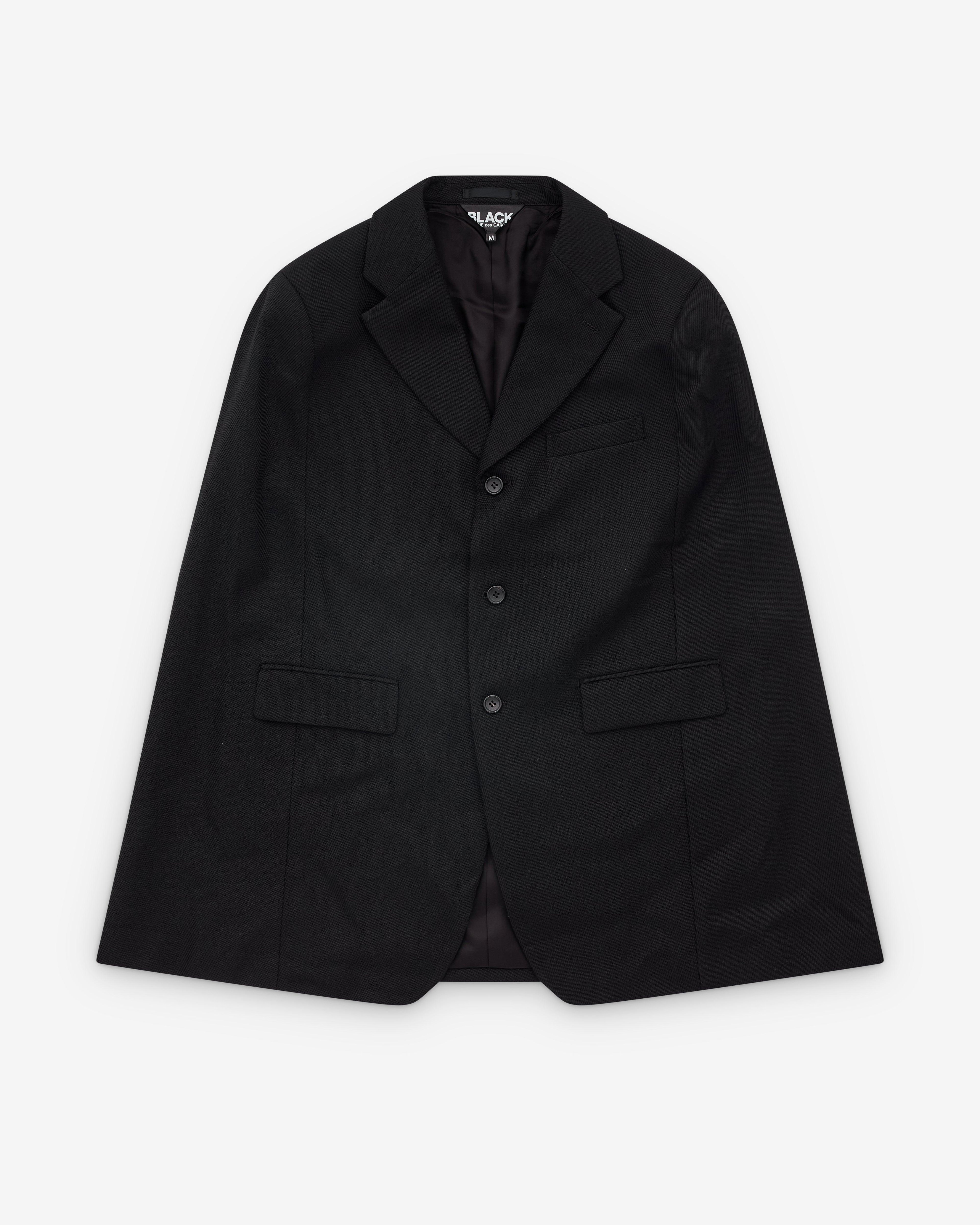 Black Comme des Garçons - Point Collar Cape Jacket - (Black) by COMME DES GARCONS